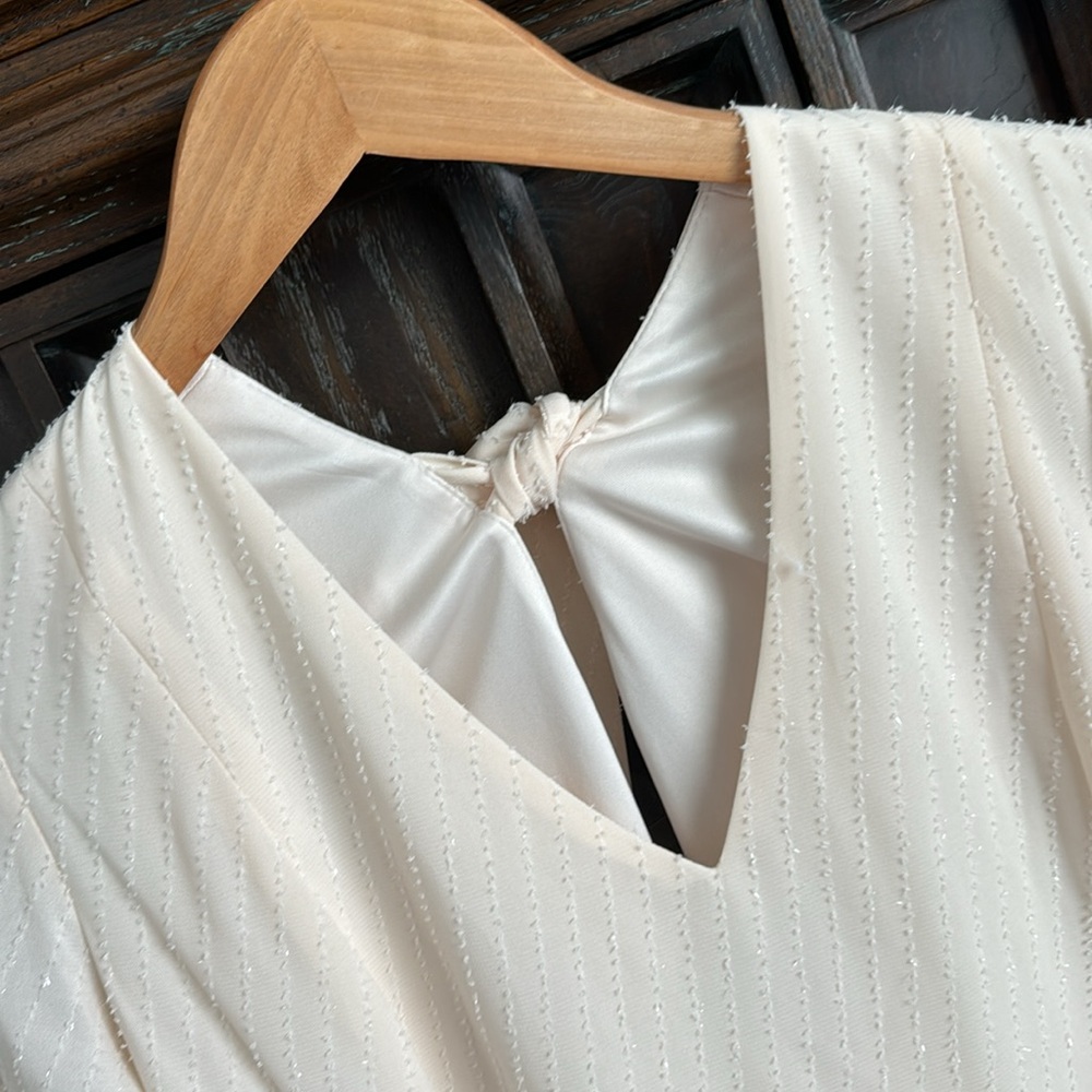 INC crème dress size L NWOT with bow. - Picture 6 of 11